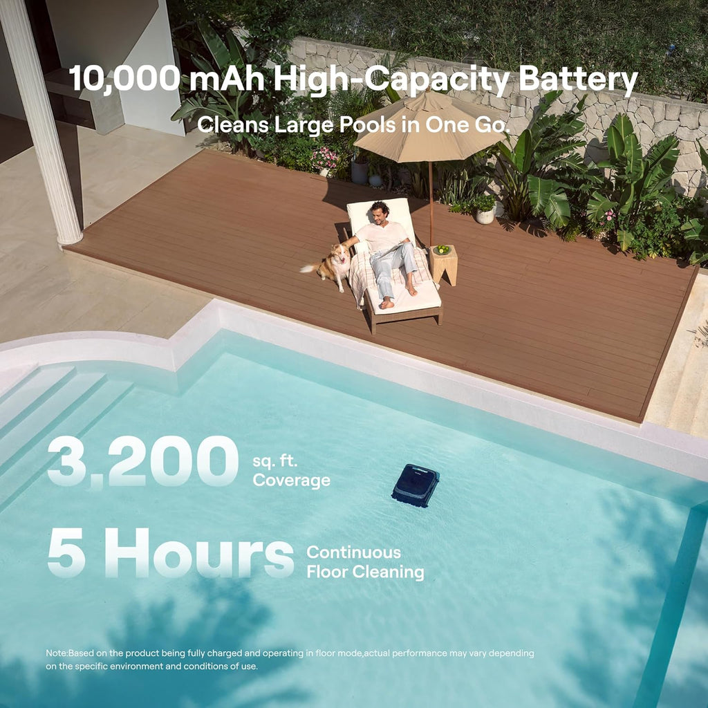 Pool Vacuum Robot, 360° Top-to-Bottom Cleaning